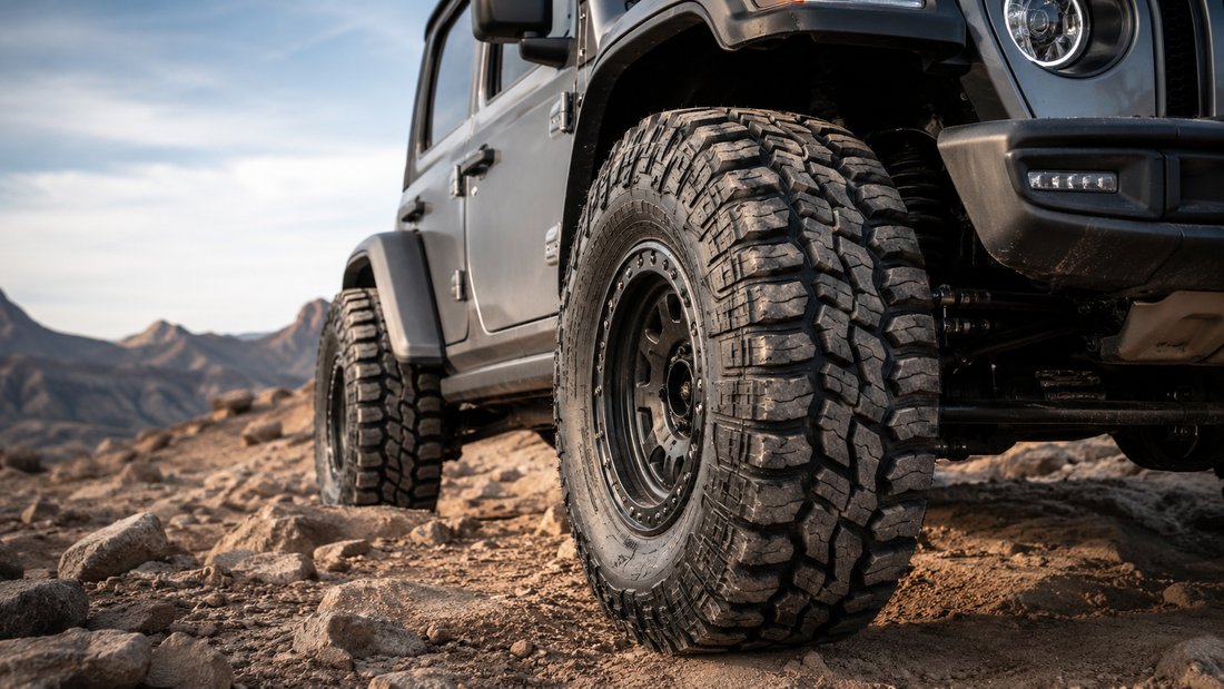 Off-road tires on Jeep requiring speedometer recalibration after aftermarket tire and gear change