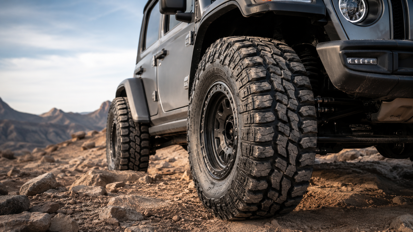 Off-road tires on Jeep requiring speedometer recalibration after aftermarket tire and gear change
